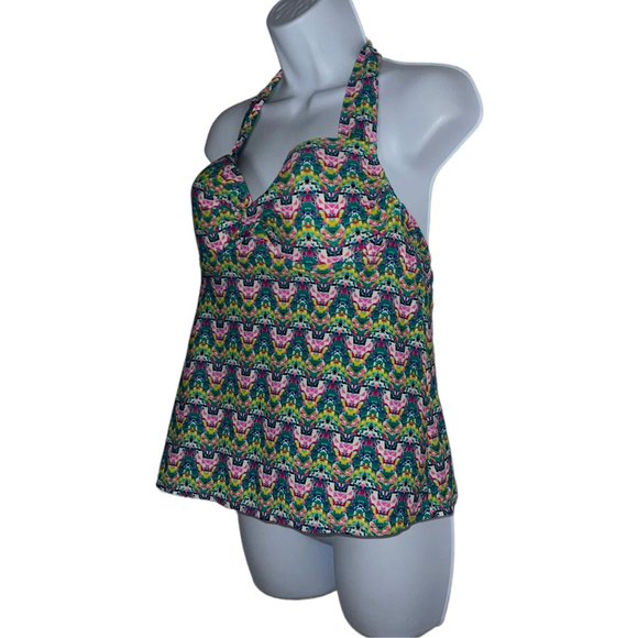 Collections by Catalina Womens Tankini Top Swimsuit L 12 14 Wired Padded Bra - Picture 6 of 10